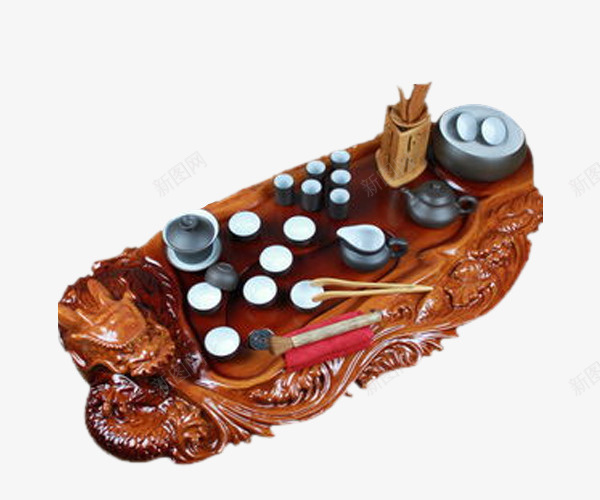 红木茶盘上的茶杯茶壶png免抠素材_新图网 https://ixintu.com 中国文化 品茶 红木茶盘 茶壶 茶杯 茶道 茶馆 饮茶