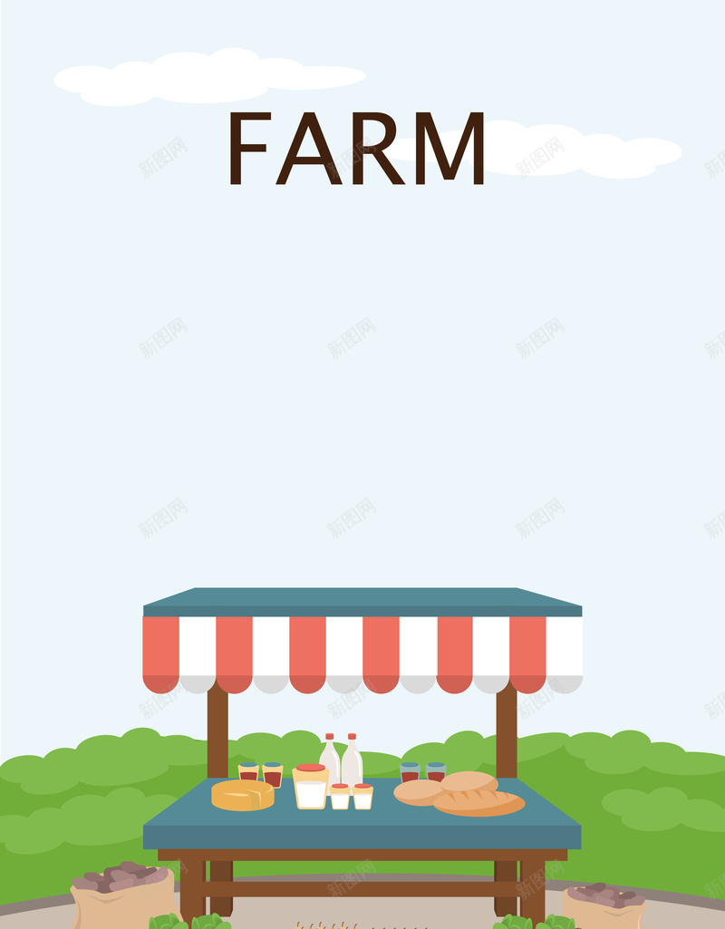 创意蔬菜摊海报背景矢量图ai设计背景_新图网 https://ixintu.com 农场 创意 卡通 开心 插画 海报 白菜 矢量 素材 背景 自然 葫芦 蔬菜摊 设计 面包 矢量图