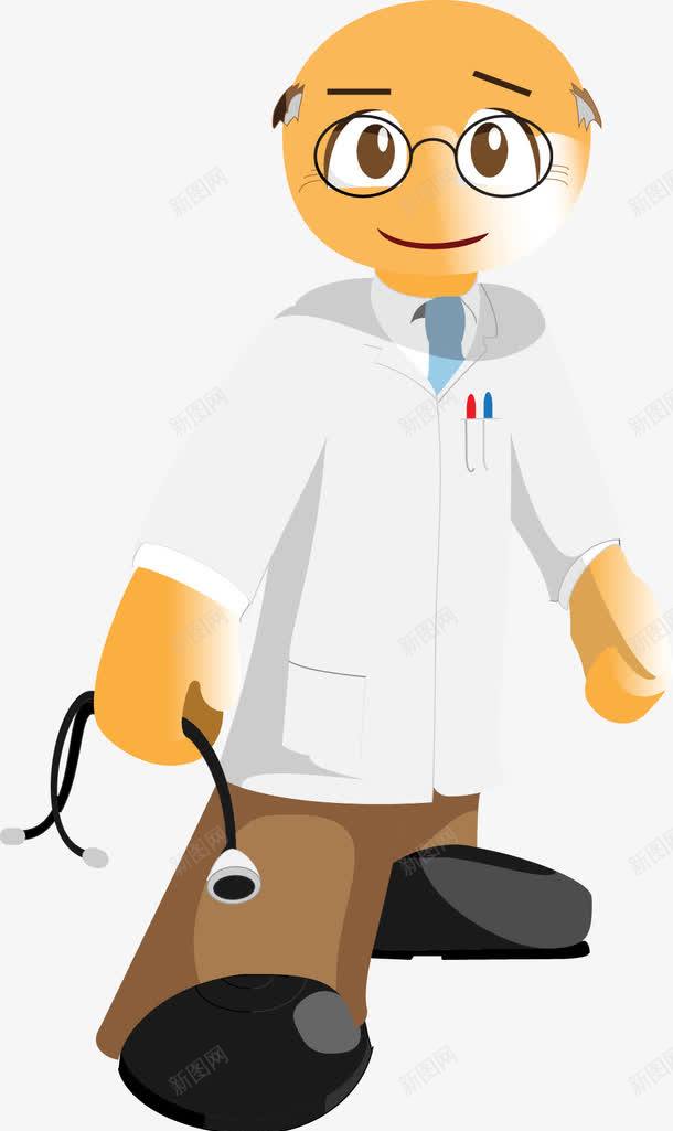 和蔼的老中医png免抠素材_新图网 https://ixintu.com 卡通 可爱 和蔼 老医生