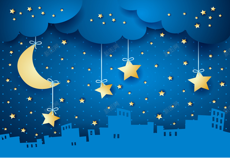 卡通城市星空背景矢量图ai设计背景_新图网 https://ixintu.com 卡通 城市 手绘 星云 星海 星空 星际 漫画 矢量图 童趣 背景