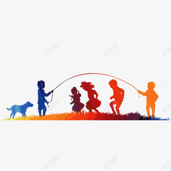 儿童游戏png免抠素材_新图网 https://ixintu.com 儿童 游戏 玩耍 背景 跳绳