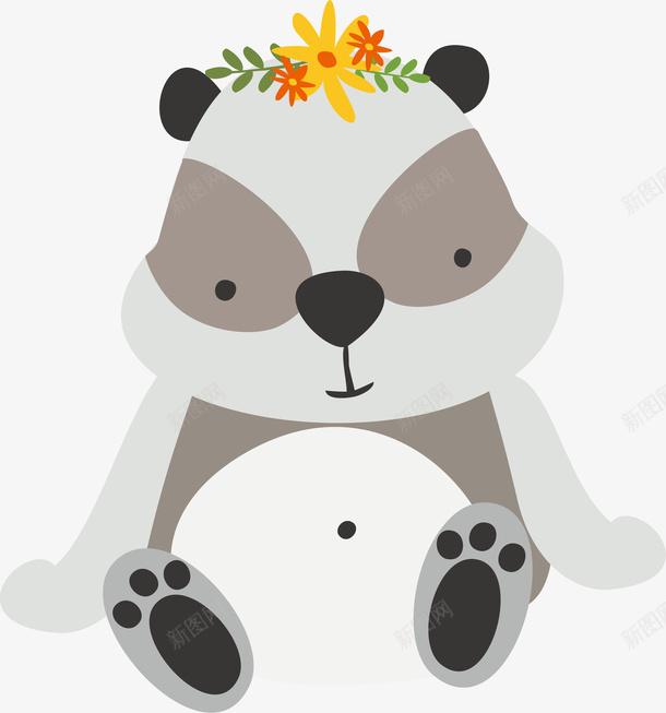 卡通灰色浣熊png免抠素材_新图网 https://ixintu.com 动物 动物园 卡通可爱 无尾熊 树袋熊 浣熊 矢量图案
