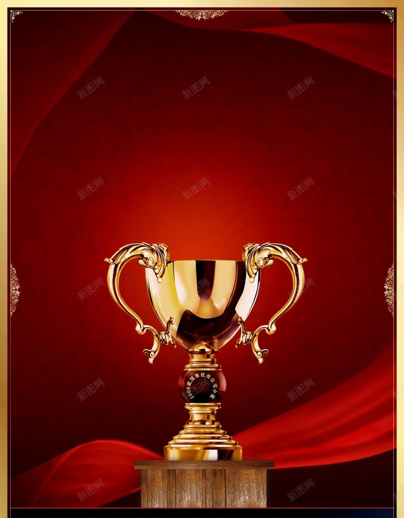 商务红色金杯背景cdr设计背景_新图网 https://ixintu.com 商务 科幻 科技 红稠 红色 金杯