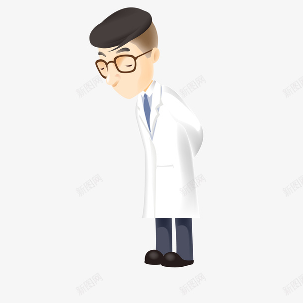 弯腰的医生矢量图ai免抠素材_新图网 https://ixintu.com 人物设计 佝偻 医生 卡通 弯腰 矢量图 职业人物