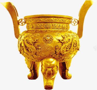 金色中国风香炉装饰png免抠素材_新图网 https://ixintu.com 国风 装饰 金色 香炉
