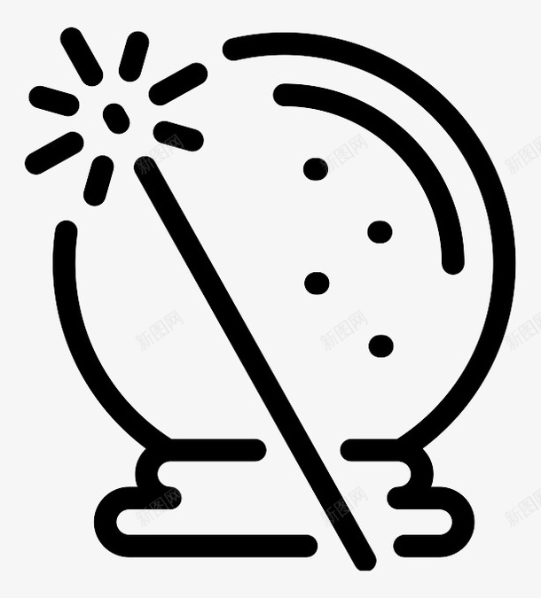魔法魔杖BoardGamesLineicons图标png_新图网 https://ixintu.com magic wand 魔杖 魔法