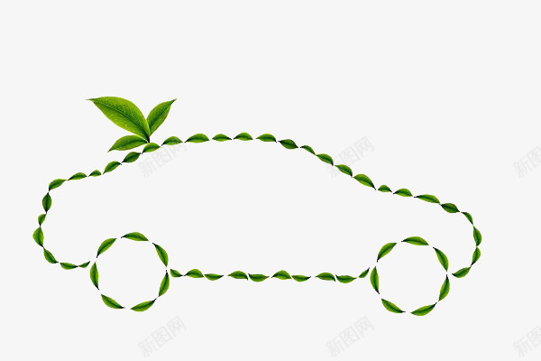 环保绿叶汽车png免抠素材_新图网 https://ixintu.com car 汽车 环保 绿叶