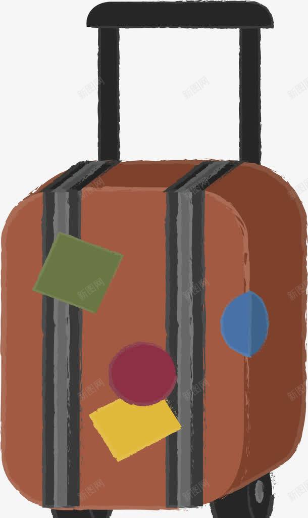 彩色贴纸棕色箱子矢量图ai免抠素材_新图网 https://ixintu.com 彩色贴纸 旅游季 旅游箱子 矢量png 箱子 行李箱 矢量图