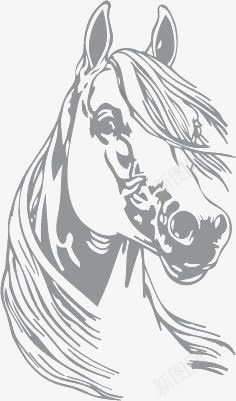 版画马png免抠素材_新图网 https://ixintu.com 卡通马 手绘 版画