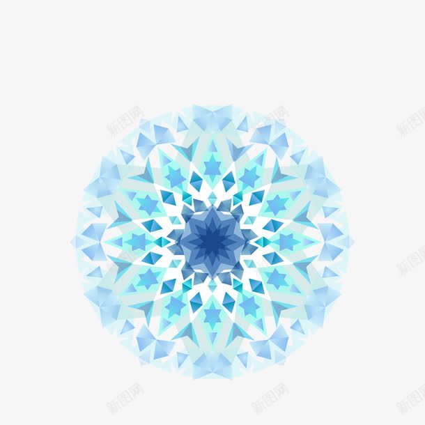 蓝色万花筒背景png免抠素材_新图网 https://ixintu.com 万花筒图案 背景装饰 花纹 蓝色