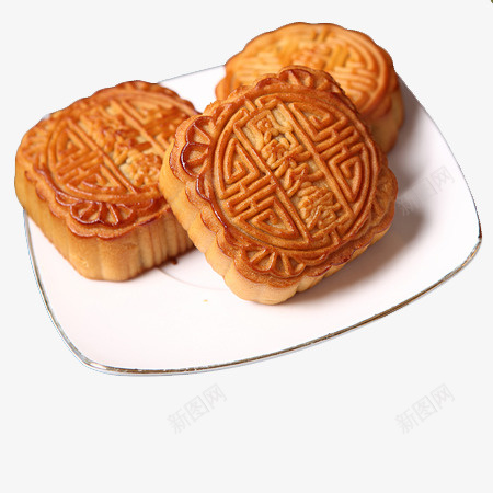 盘子月饼元素png免抠素材_新图网 https://ixintu.com 中秋 月饼 盘子 食物