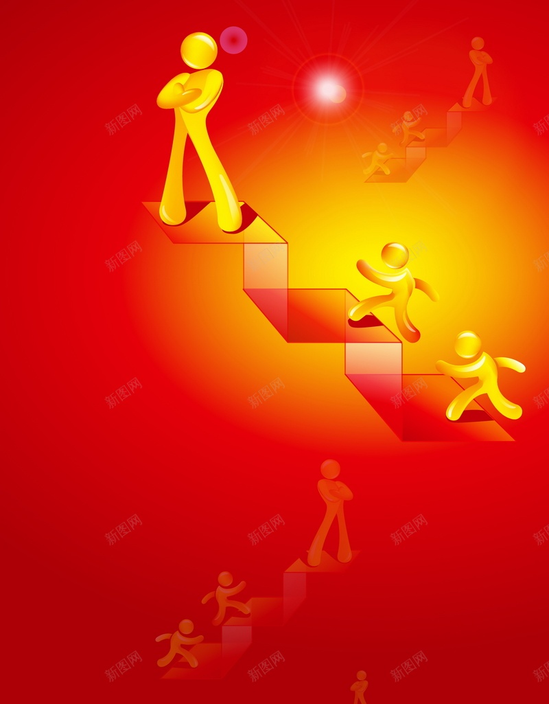 步步高升背景矢量图ai设计背景_新图网 https://ixintu.com 3D 台阶 小人 步步高升 海报 背景 矢量图