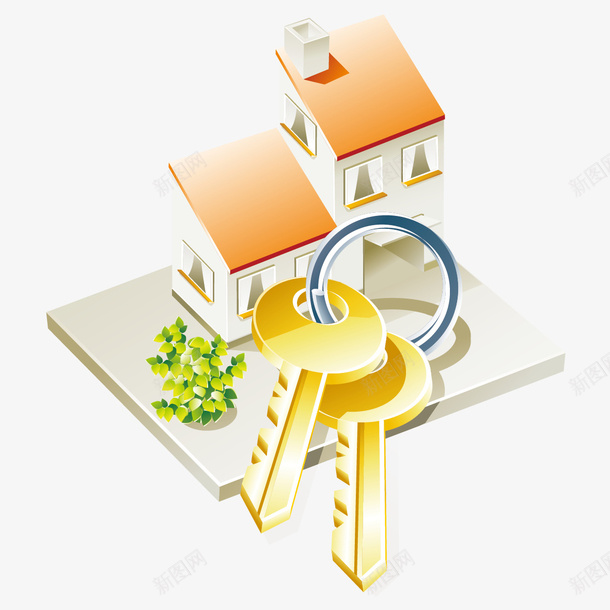 房子和钥匙矢量图ai免抠素材_新图网 https://ixintu.com 家 房子 钥匙 矢量图