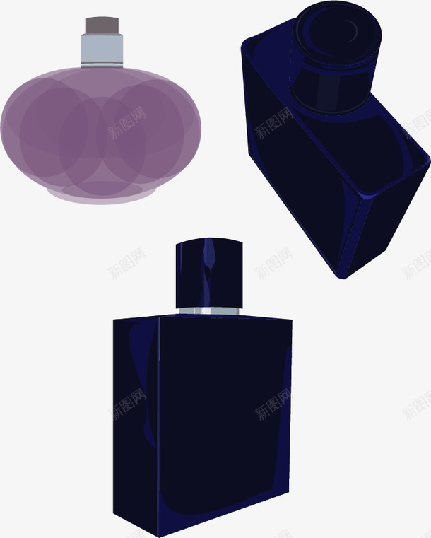 手绘香水瓶矢量图ai免抠素材_新图网 https://ixintu.com 手绘 蓝色 香水瓶 矢量图