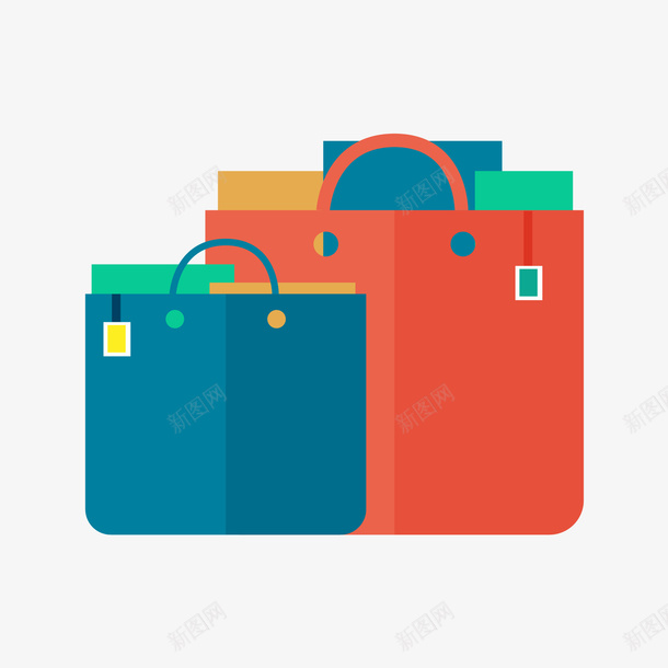 购物袋矢量图ai免抠素材_新图网 https://ixintu.com 扁平 购物袋 矢量图