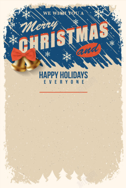 圣诞铃铛复古怀旧海报背景矢量图海报