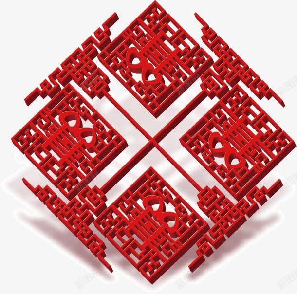 大红色喜庆古典窗户png免抠素材_新图网 https://ixintu.com 古典 喜庆 大红色 窗户