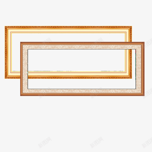 金色边框psd免抠素材_新图网 https://ixintu.com 书画框 书画框边框 画框 禁书画框 花边 证书画框 边条