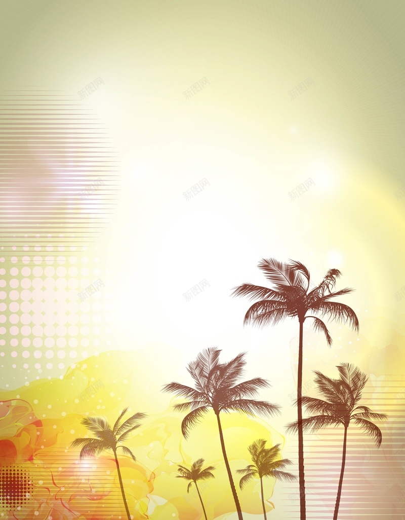 矢量复古椰树剪影黄昏背景ai设计背景_新图网 https://ixintu.com 剪影 复古 椰树 海报 涂鸦 矢量 背景 风景 黄昏 黄色 矢量图