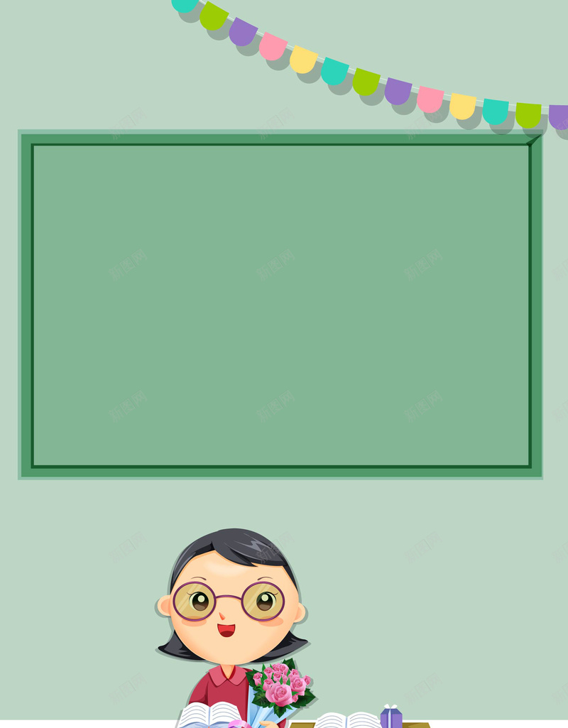 卡通庆祝教师节尊师重教海报矢量背景ai设计背景_新图网 https://ixintu.com 卡通 女老师 尊师重教 庆祝 教师 教师节 海报 矢量 背景 讲台 鲜花 矢量图