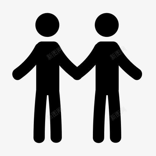 线图人物剪影图标png_新图网 https://ixintu.com 人物 剪影 双人 牵手 线图