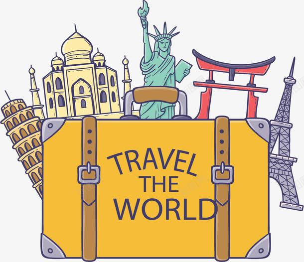 卡通世界名胜建筑矢量图ai免抠素材_新图网 https://ixintu.com 世界名胜 卡通名胜 名胜 名胜建筑 旅游季 矢量png 矢量图