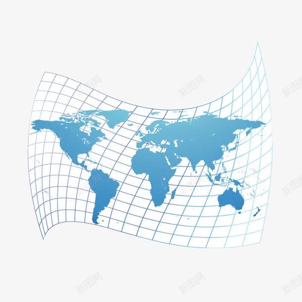 蓝色科技地图背景png免抠素材_新图网 https://ixintu.com 世界地图 地图背景 科技 科技感地图 素材 蓝色