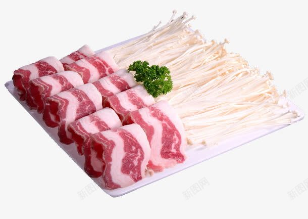 金针菇羊肉卷png免抠素材_新图网 https://ixintu.com 火锅食材 羊肉 羊肉卷 美食 金针菇