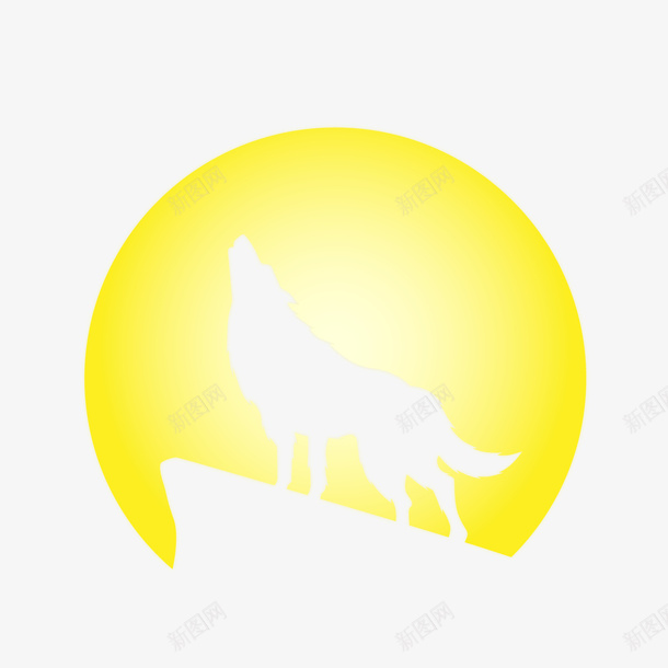 黄色狼嚎圆形标签png免抠素材_新图网 https://ixintu.com 卡通动物 卡通狼 圆形 头狼 狼嚎 背景装饰 黄色标签