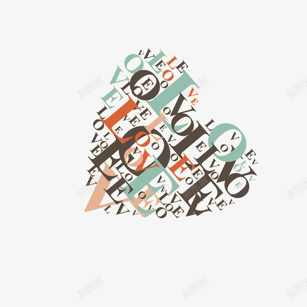 英文字母组成的心形png免抠素材_新图网 https://ixintu.com 字母 心形 爱 英文