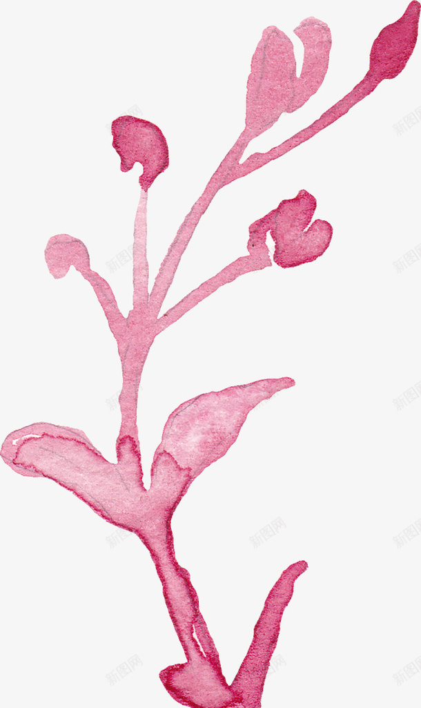 卡通粉色花朵植物png免抠素材_新图网 https://ixintu.com 手绘 植物 粉色 花朵