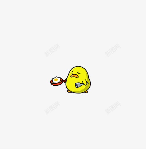 小鸡闭眼睛做饭png免抠素材_新图网 https://ixintu.com 卡通 装饰 黄色小鸡