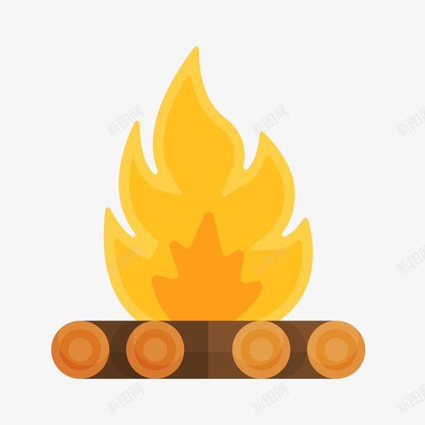 黄色卡通火堆png免抠素材_新图网 https://ixintu.com 柴火堆 柴火手绘 火堆 火堆元素 火焰 背景装饰 黄色火焰