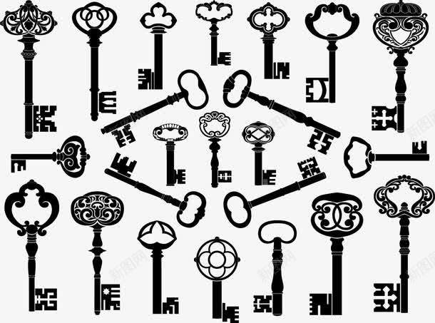 手绘钥匙png免抠素材_新图网 https://ixintu.com 免费矢量下载 手绘 插画 门锁
