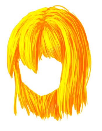 金色女生长头发png免抠素材_新图网 https://ixintu.com 卡通 头发 生长 金色