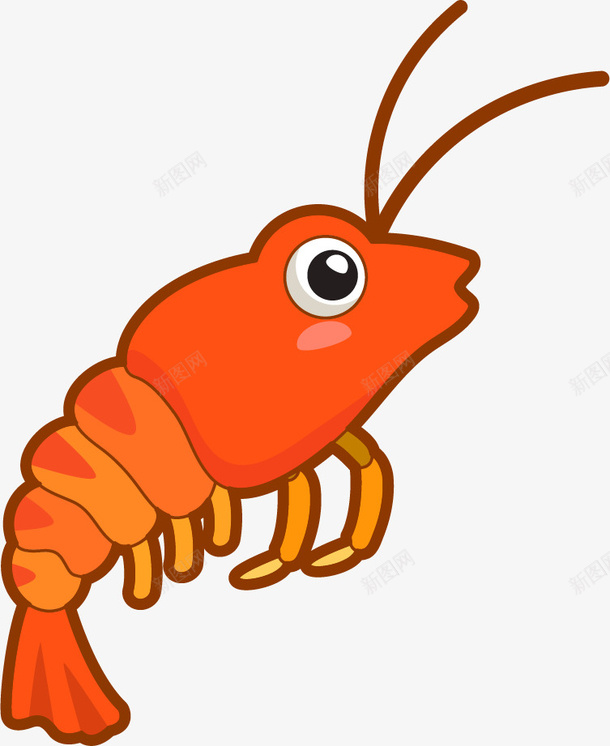 卡通小虾png免抠素材_新图网 https://ixintu.com 免抠图 卡通 卡通有趣 可爱动物 小虾 矢量图案