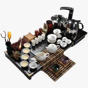 陶瓷茶托茶海四合一电磁炉实木茶png免抠素材_新图网 https://ixintu.com 产品实物 茶具 陶瓷茶托茶海