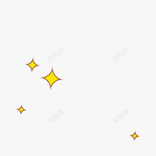 四颗星星png免抠素材_新图网 https://ixintu.com png图形 png装饰 手绘 星星 装饰 黄色