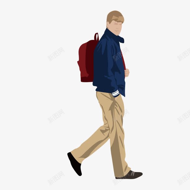 背着包的中年人png免抠素材_新图网 https://ixintu.com 中年人 卡通 背包