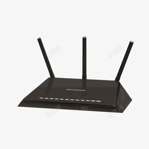 双频千兆无线路由器png免抠素材_新图网 https://ixintu.com 产品实物 路由器 集线器 黑色