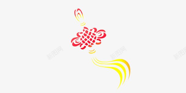 红色中国结金色穗子元素png免抠素材_新图网 https://ixintu.com 中国结 中国风 传统 红色 金色穗子