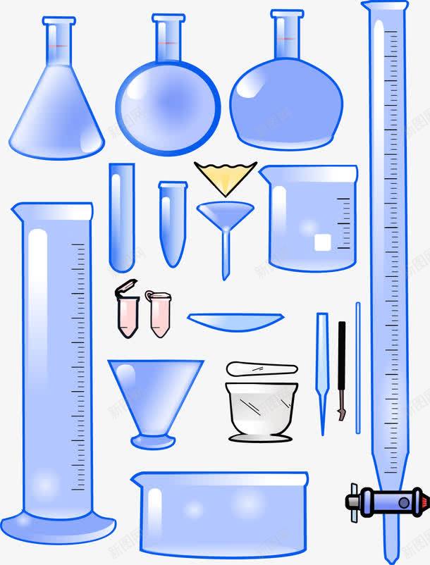 化学器材矢量图ai免抠素材_新图网 https://ixintu.com 免费矢量下载 化学器材 插画 瓶子 蓝色 试管 矢量图