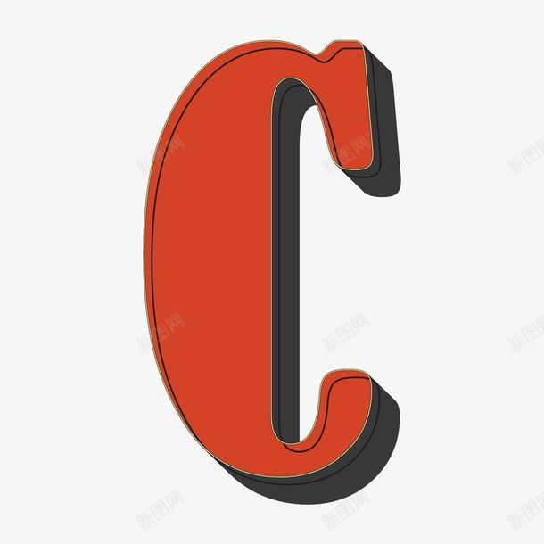 卡通手绘英文字母Cpng免抠素材_新图网 https://ixintu.com 创意 动漫动画 卡通手绘 看图识字卡,看图识字 简约 红色字母 英文字母C