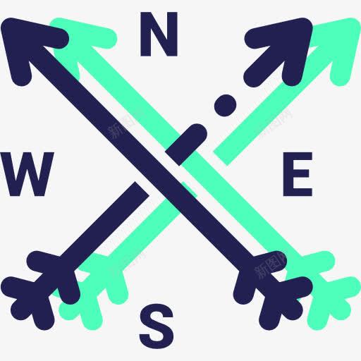 基本要点图标png_新图网 https://ixintu.com 东 北 南 地图和位置 指南针 西 西北