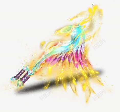 玄幻蓝色黄色游戏道具刀png免抠素材_新图网 https://ixintu.com 游戏 蓝色 道具 黄色