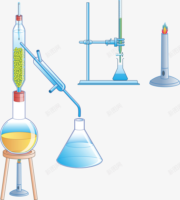 化学用品矢量图ai免抠素材_新图网 https://ixintu.com 化学用品 化学试验 工具 矢量图