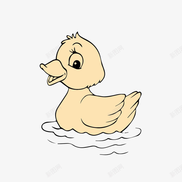 com 动物设计 卡通设计 手绘设计 署处 适量文件 鸭子戏水 矢量图