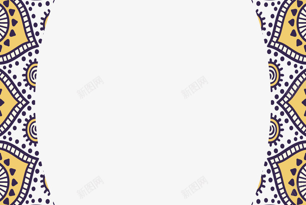 黄色花纹边框矢量图ai免抠素材_新图网 https://ixintu.com 花纹 边框 黄色 矢量图
