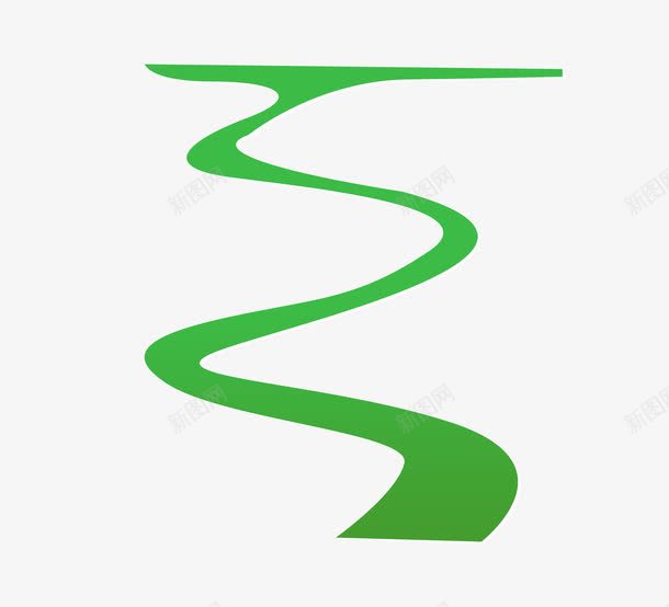 简约手绘绿色道路png免抠素材_新图网 https://ixintu.com 手绘 简约 绿色道路