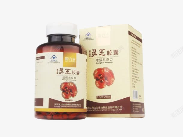 灵芝胶囊保健品png免抠素材_新图网 https://ixintu.com 中老年 保健 保健食品 养生 设计